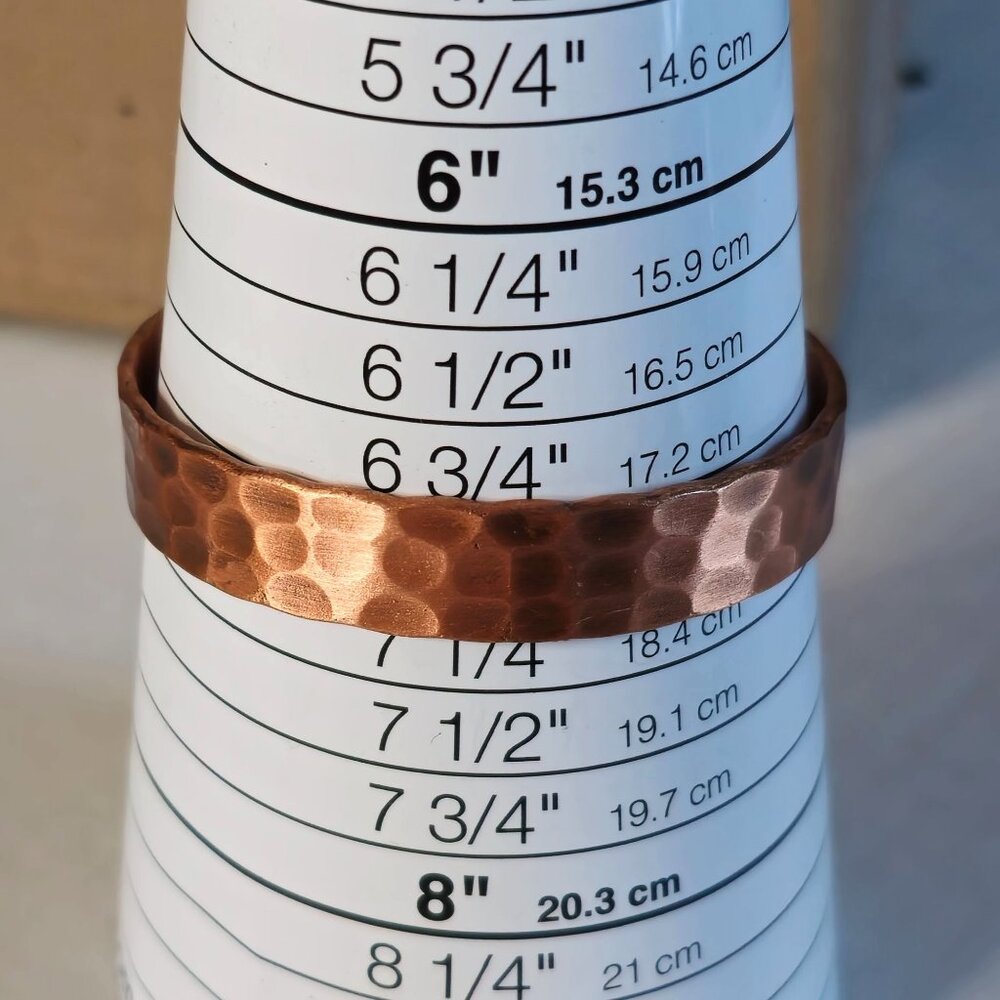 Unisex Hammered Copper Magnetic Cuff Bracelet Natural Healing Arthritis 7" - Picture 5 of 5